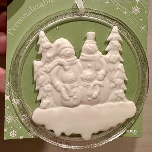 Let it Snow Family of 4 Snowman Ornament